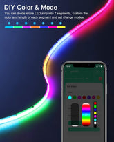 ALITOVE WS2811 Controller WS2812B Bluetooth Addressable LED Controller with RF Remote for WS2812 WS2813 SK6812 SM16703 RGB IC LED Strip Pixel Light DC5V-24V, DIY Color Effects, Music Sync, SP648E - ALITOVE-Add Vivid Color to Life